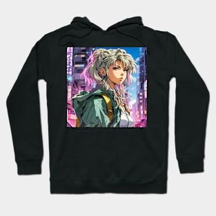 Retro street style anime girl Hoodie